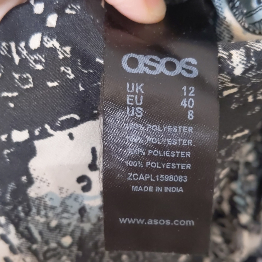 ASOS Snake Print Open Back Cold Shoulder R… - Picture 6 of 8